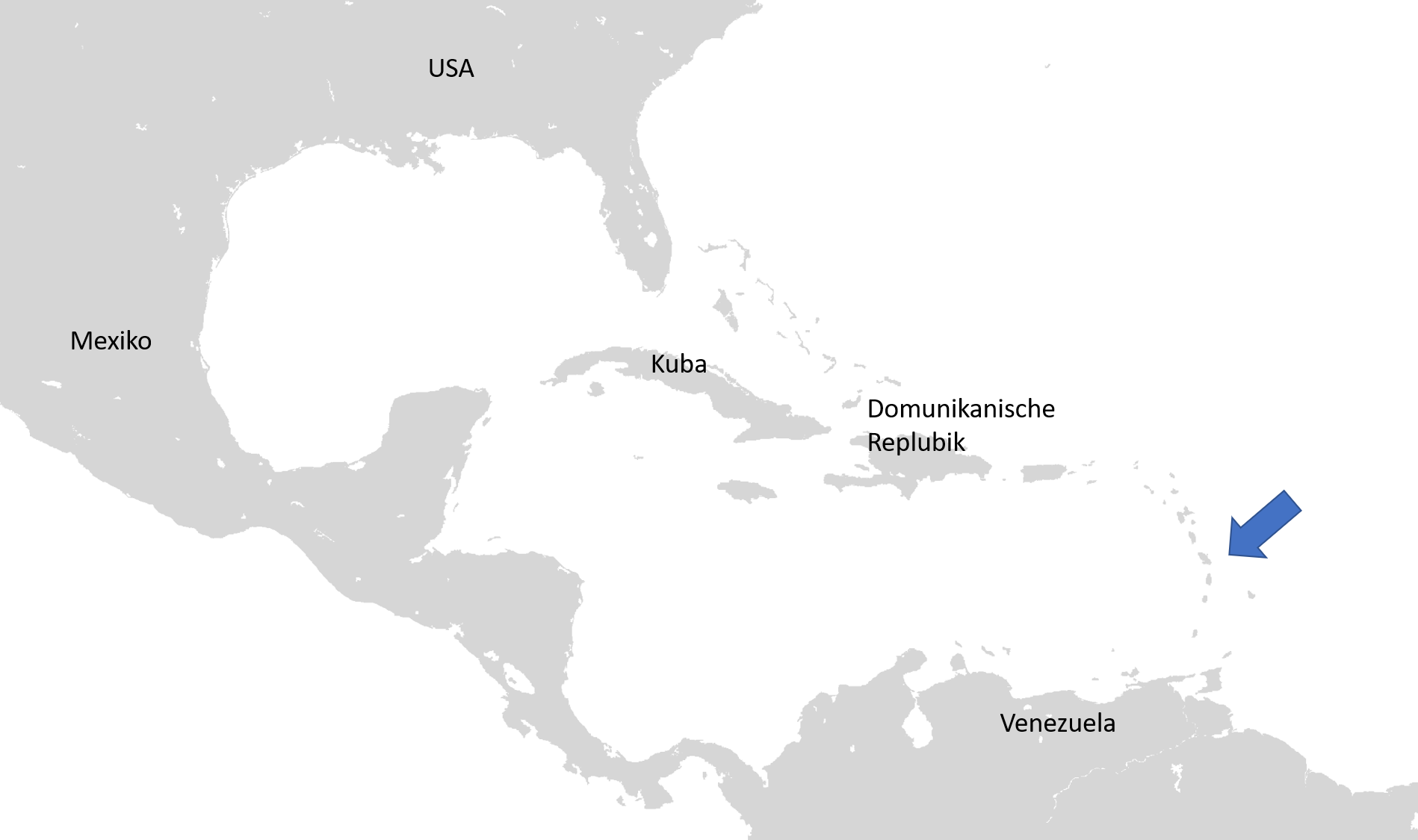 Meilentörns Karibik Motorboot und Segelboot Map