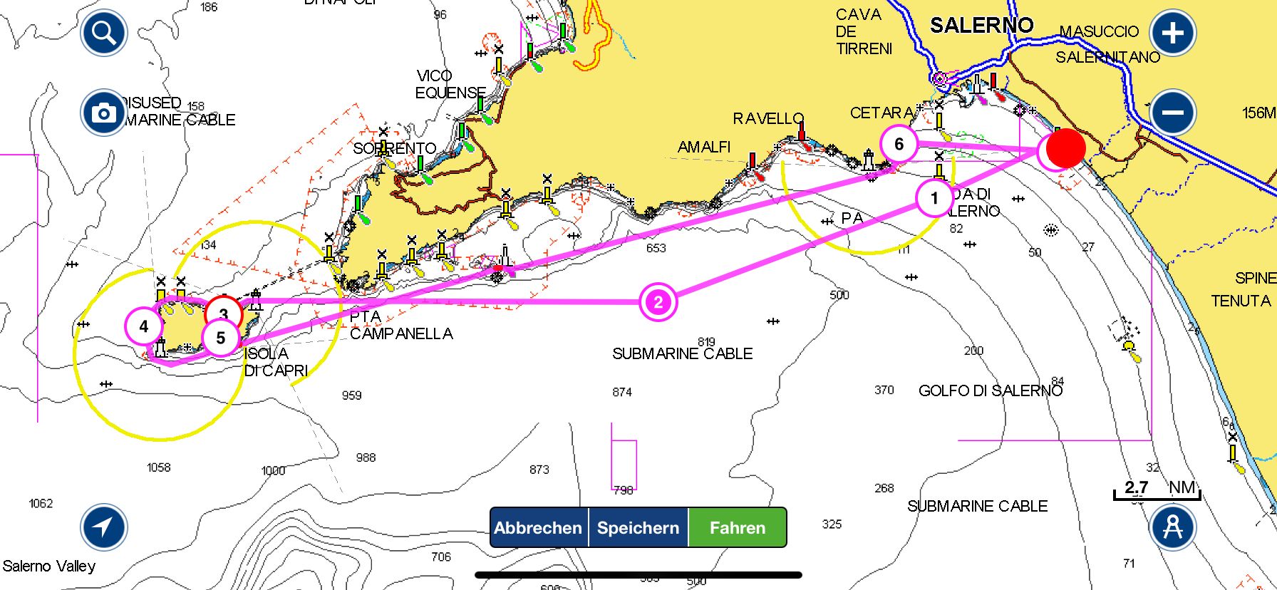 Routenplanung Meilentörn Motorboot September 2021